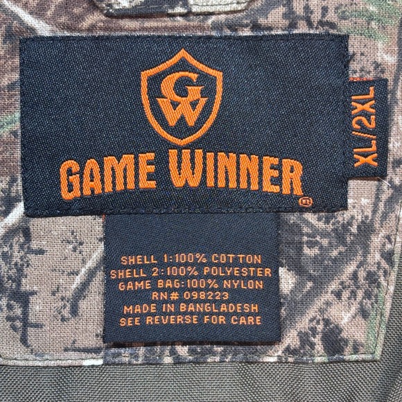 Game Winner XL 2XL Camo Hunting Vest‎ Quilted Padded Game Bag Pockets Men's - Picture 3 of 6